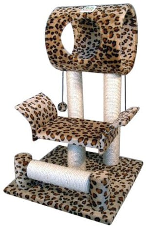 Go Pet Club Leopard Cat Tree Condo House Go-Pet-Club-Leopard-Cat-Tree-Condo-House